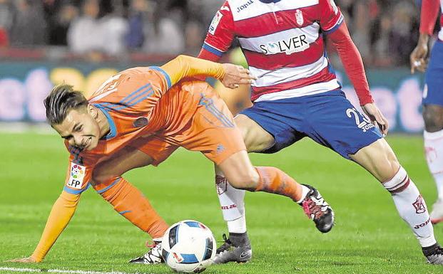 Fran Villalba, en un partido contra el Granada 