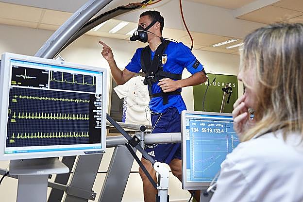 Rodrigo, durante las pruebas de esfuerzo. 