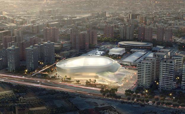 Simulación del proyecto del pabellón Arena. 