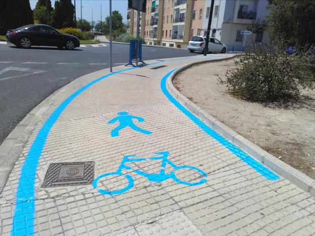 Nuevo tramo del carril bici. 