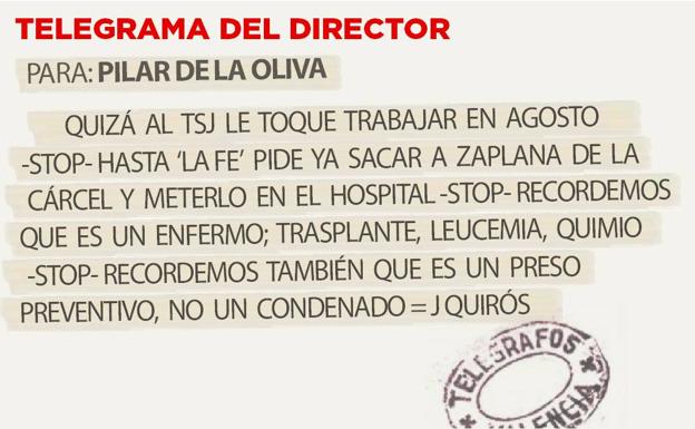 Telegrama para Pilar de la Oliva