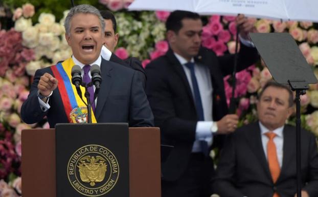 Iván Duque ofrece su primer discurso como presidente de Colombia.