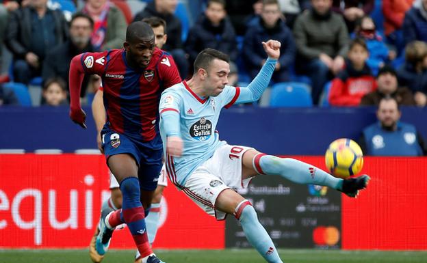 El exlevantinista Lerma, en un partido del Levante contra el Celta.