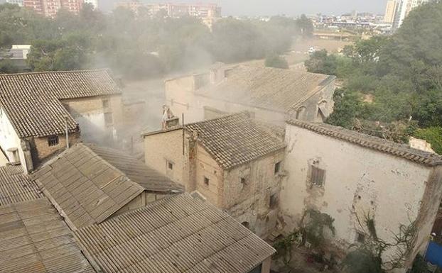 Imagen aérea del derrumbe en la alquería del Moro