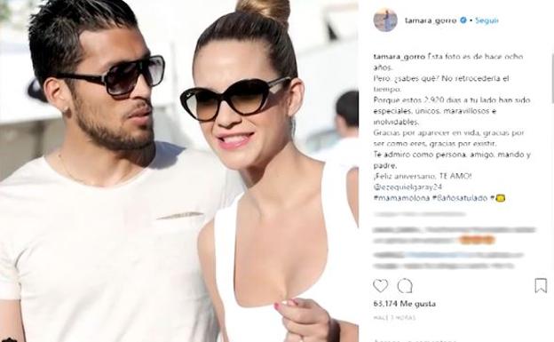 Tamara Gorro y Ezequiel Garay celebran su aniversario de boda