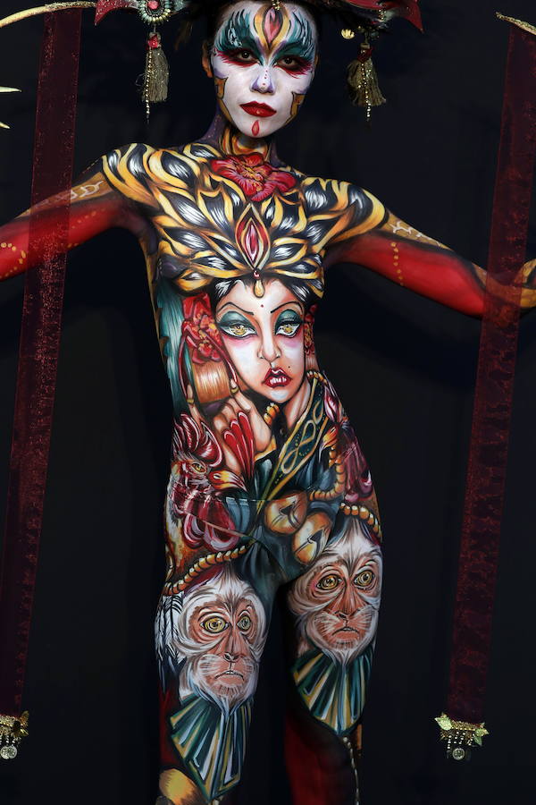 Color, color, color... El Daegu International Body Painting Festival 2018 ofrece sobre todo color y arte sobre la piel. La localidad surcoreana de Daegu celebra estos días este evento de pintura sobre la piel.