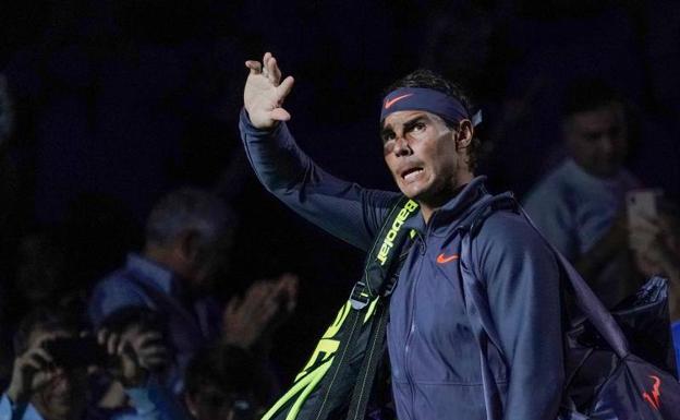 Nadal saluda al público de Nueva York.