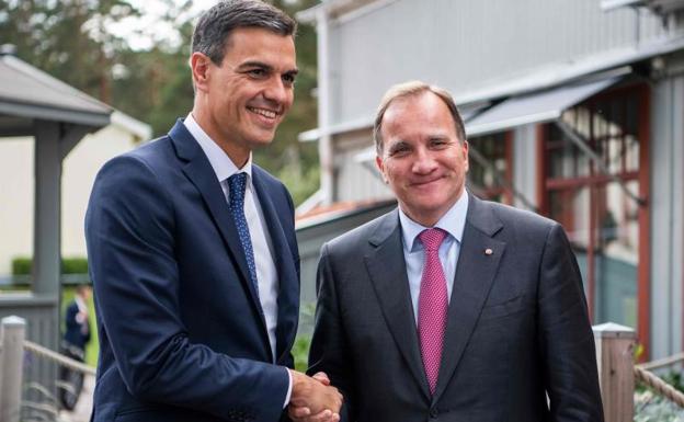 Pedro Sánchez y Stefan Lofven. 