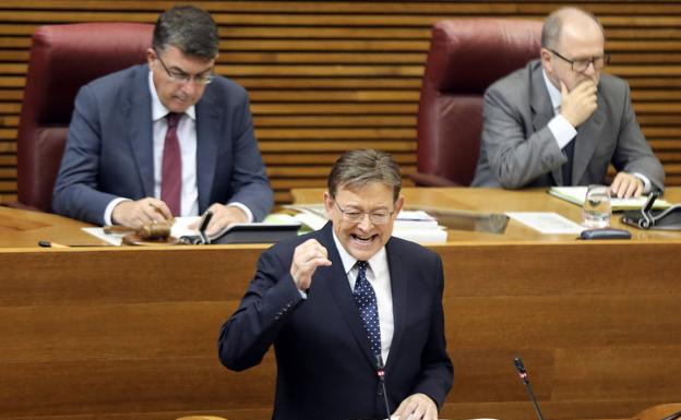 El president de la Generalitat, Ximo Puig, durante su intervención en el debate 