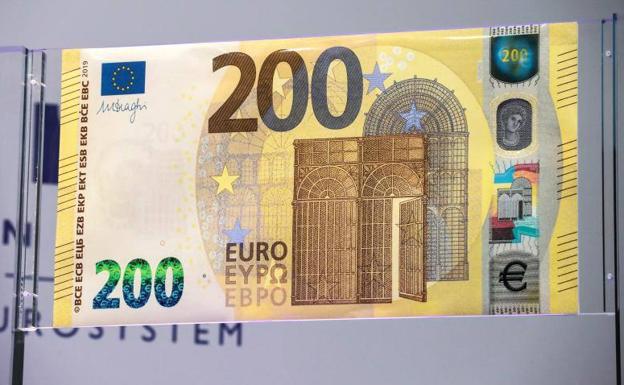 El nuevo billete e 200 euros.