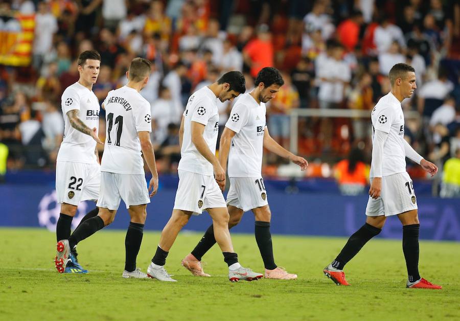 Estas son las mejores imágenes del partido de la primera jornada de Champions en Mestalla