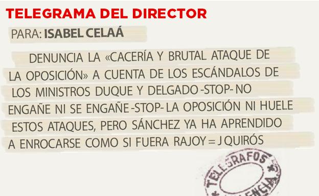 Telegrama para Isabel Celaá