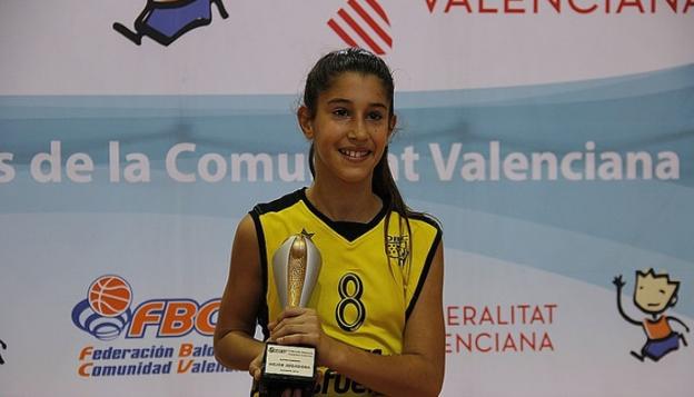 Aitana Rodríguez, que fue designada MVP de la final alevín femenina de la Lliga Valenciana 2018. 