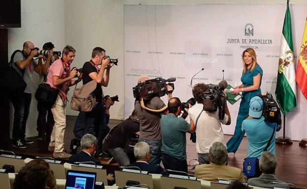 Susana Díaz compareció ante los medios, la semana pasada, para anunciar el adelanto electoral en Andalucía.