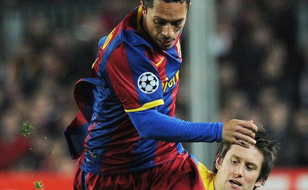 Adriano, en un Barcelona-Arsenal de Liga de Campeones. 