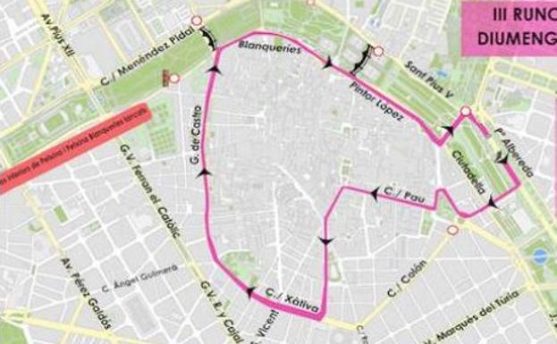 Horario, actividades y calles cortadas en Valencia el domingo por la carrera 'Valencia contra el cáncer'