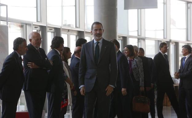 Felipe VI ha acudido a la inauguración del Congreso Nacional de la Empresa Familiar en Valencia.