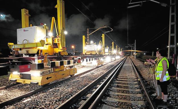 Las obras de instalación de un desvío del corredor realizadas el pasado verano. 