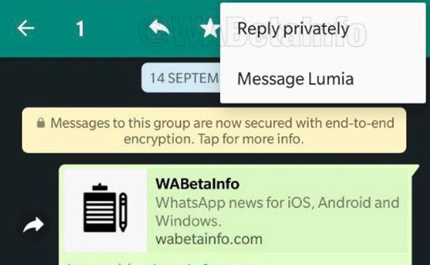 WhatsApp | Lo último en WhatsApp: responder a mensajes de grupo en un chat privado