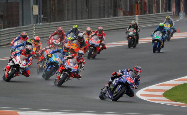 Un momento de la carrera de MotoGP en Cheste. 