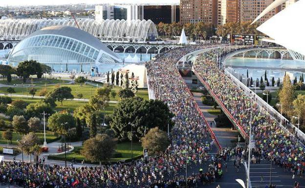 Edición anterior del maratón de Valencia. 