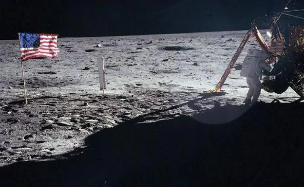 Neil Armstrong, en la Luna.