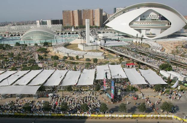 Uno de los actos centrales de la visita de Benedicto XVI a Valencia. 