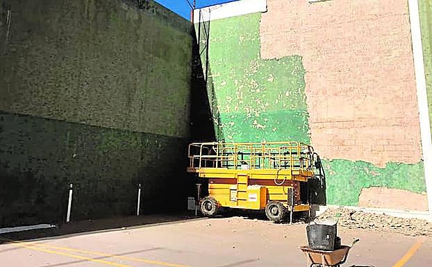 Las obras que se realizan en el frotón. 