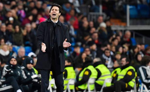 Santiago Solari, durante el partido. 