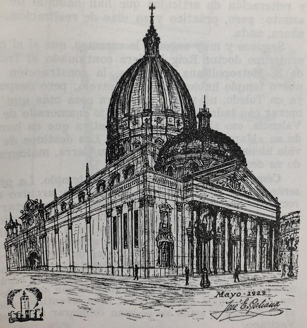 Proyecto para la ampliación de la Basílica de la Virgen de los Desamparados presentado por José E. Galiana (1929).