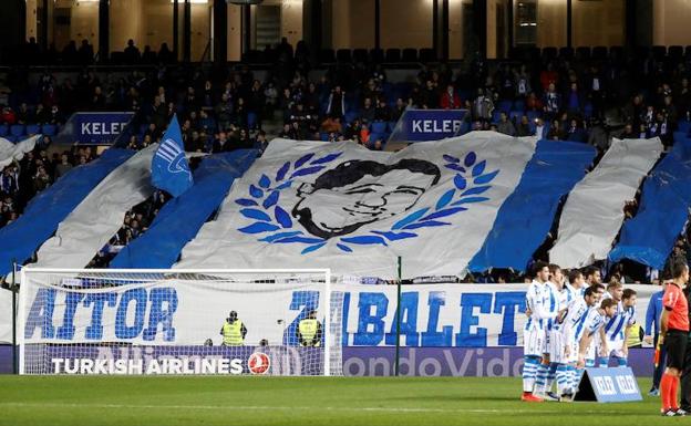 La grada 'Aitor Zabaleta' en Anoeta. 