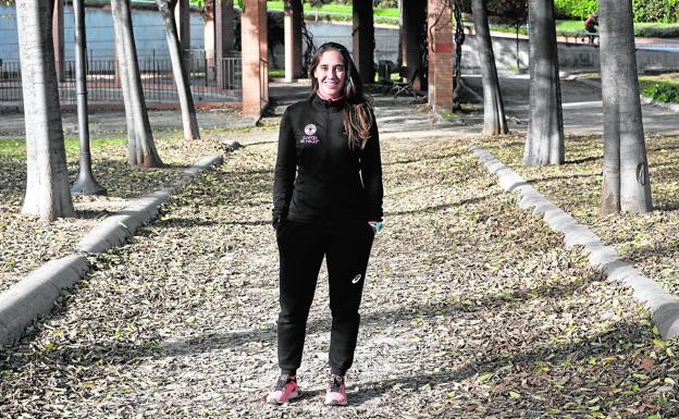 Patricia López, ayer, en una de las zonas de corredores de los jardines del Turia, en Valencia.