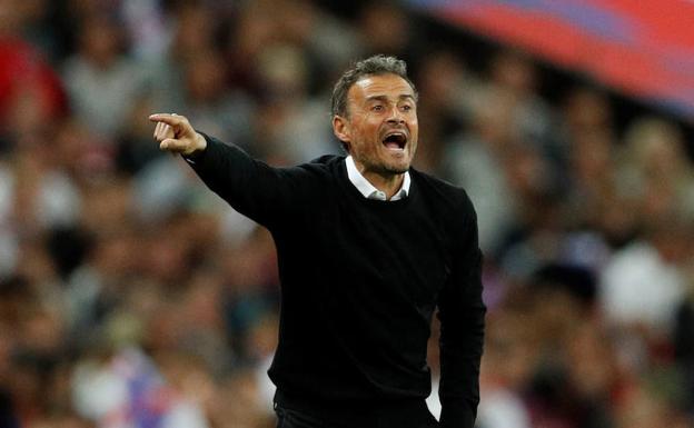 Luis Enrique, durante el partido que midió a España con Inglaterra en Wembley. 