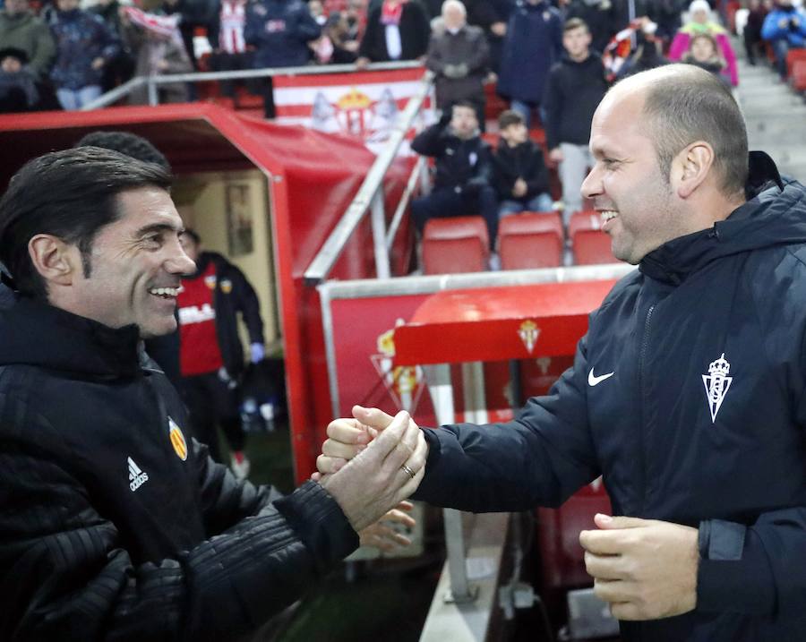 Estas son las imágenes que deja el encuentro de ida de octavos de Copa en el Molinón (2-1)