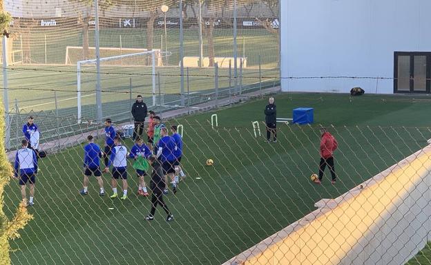 Entrenamiento del Valencia CF, este miércoles por la tarde.