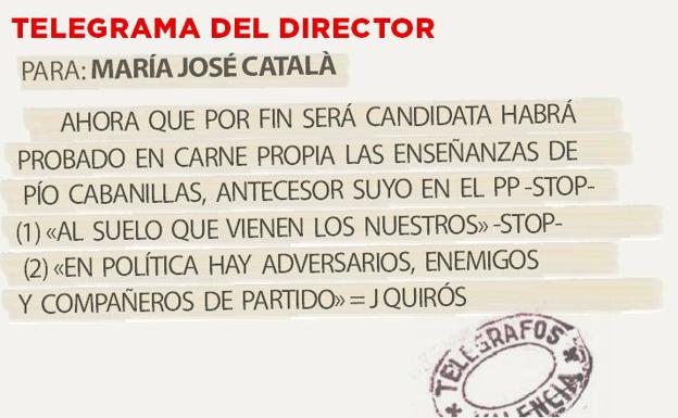 Telegrama para María José Català