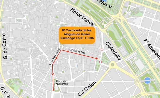 Tráfico en Valencia | Cortes de calles por la 10k y la cabalgata de las magas 2019