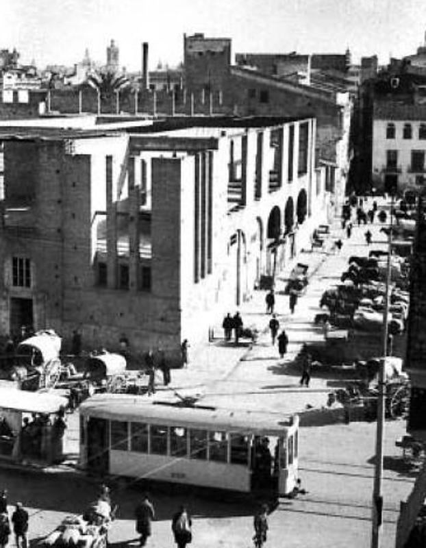 El edificio en obras en el centro de Valencia. 