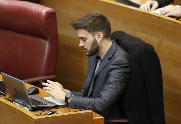 El Síndic de Compromís en Les Corts, Fran Ferri, ayer. 