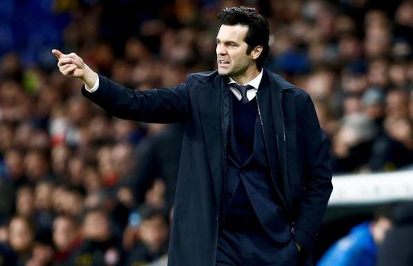 Solari durante el partido contra el Espanyol