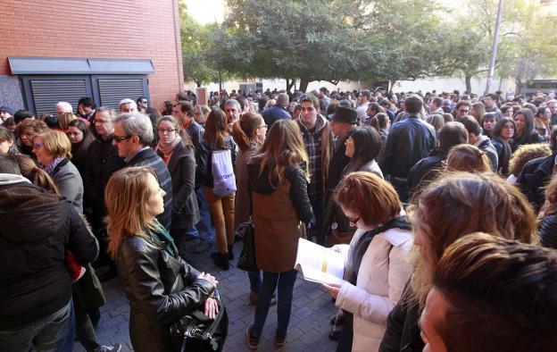 Asistentes a la convocatoria de la prueba de 2014. 
