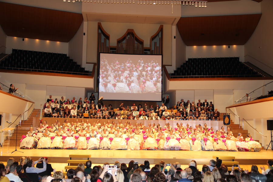 Las 46 fallas que conforman la agrupación del Marítimo celebraron en el Palau de la Música la exaltación de sus falleras mayores para las Fallas 2019. Al acto asistieron las falleras mayores de Valencia, Marina Civera y Sara Larrazábal. 