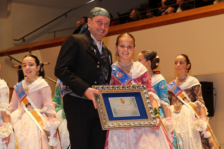 Las 46 fallas que conforman la agrupación del Marítimo celebraron en el Palau de la Música la exaltación de sus falleras mayores para las Fallas 2019. Al acto asistieron las falleras mayores de Valencia, Marina Civera y Sara Larrazábal. 