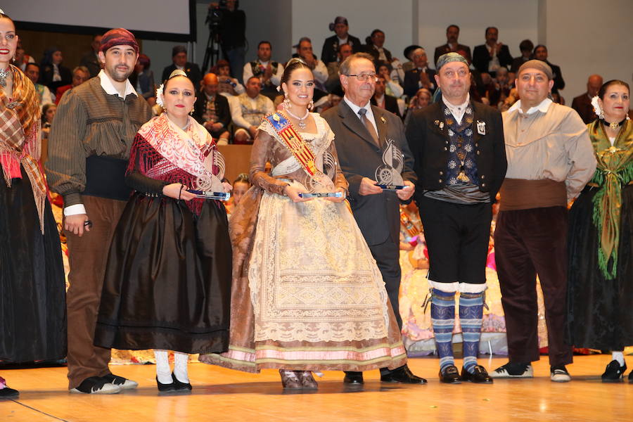 Las 46 fallas que conforman la agrupación del Marítimo celebraron en el Palau de la Música la exaltación de sus falleras mayores para las Fallas 2019. Al acto asistieron las falleras mayores de Valencia, Marina Civera y Sara Larrazábal. 