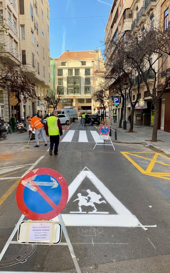 Fotos: Obras en la calle Cirilo Amorós de Valencia