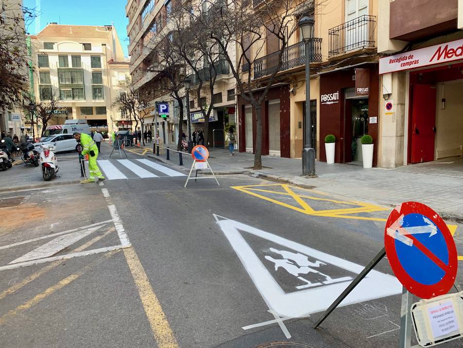 Fotos: Obras en la calle Cirilo Amorós de Valencia