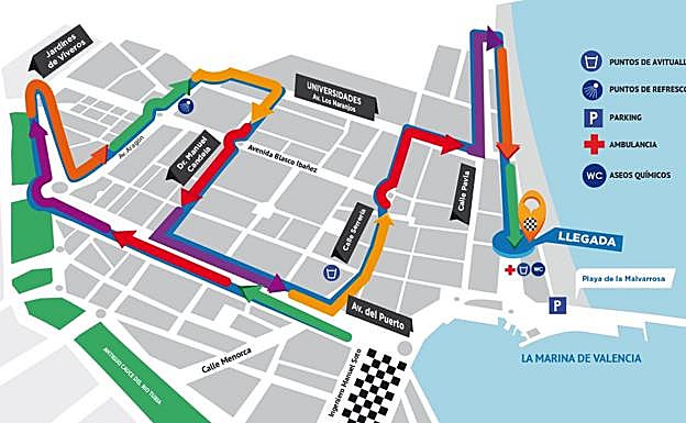 Recorrido de la 15K Valencia 2019 y dónde aparcar