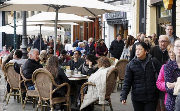 Terraza en el centro de Valencia.