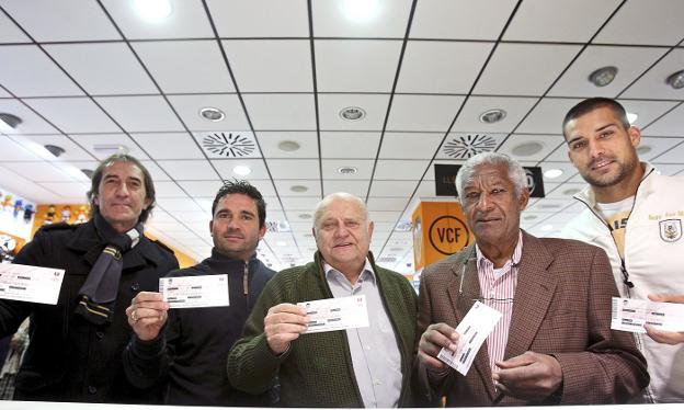 Guillot y Waldo, durante un acto del Valencia en 2009. 