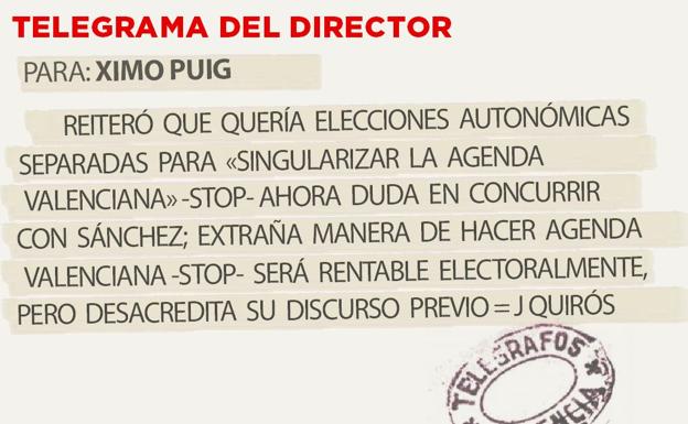 Telegrama para Ximo Puig